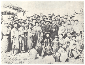 石川三四郎と山口弧剣の入獄記念写真